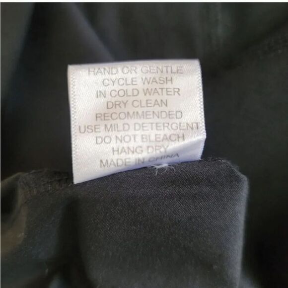 INAE Collection Handkerchief Hem Button Down Roll Tab Sleeve Tunic Top in Black - Picture 8 of 10